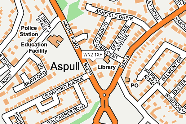 WN2 1XH map - OS OpenMap – Local (Ordnance Survey) WN2 1XH map - OS OpenMap – Local (Ordnance Survey)