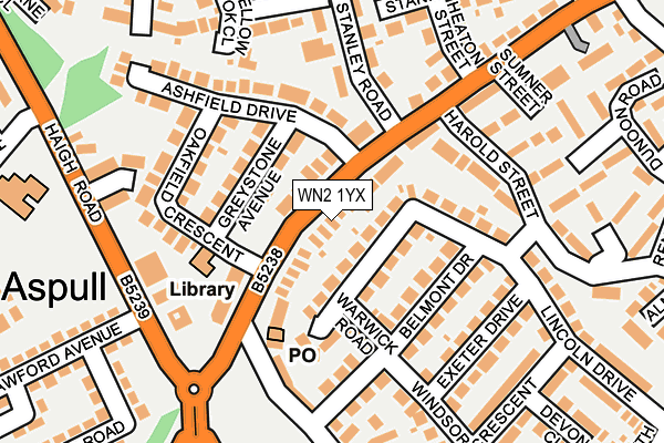 WN2 1YX map - OS OpenMap – Local (Ordnance Survey) WN2 1YX map - OS OpenMap – Local (Ordnance Survey)
