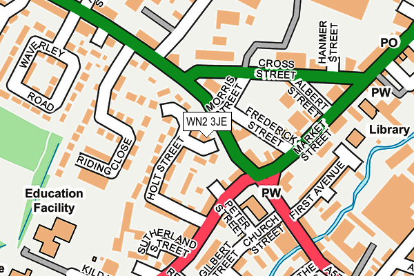 WN2 3JE map - OS OpenMap – Local (Ordnance Survey) WN2 3JE map - OS OpenMap – Local (Ordnance Survey)