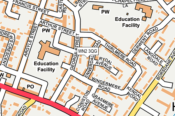 WN2 3QG map - OS OpenMap – Local (Ordnance Survey) WN2 3QG map - OS OpenMap – Local (Ordnance Survey)