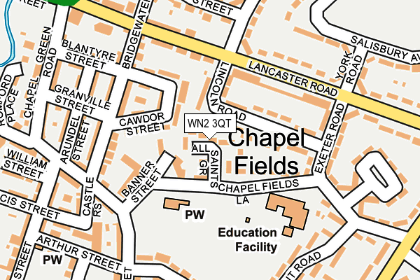 WN2 3QT map - OS OpenMap – Local (Ordnance Survey) WN2 3QT map - OS OpenMap – Local (Ordnance Survey)