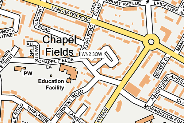 WN2 3QW map - OS OpenMap – Local (Ordnance Survey) WN2 3QW map - OS OpenMap – Local (Ordnance Survey)