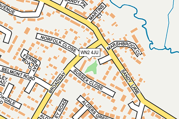 WN2 4JU map - OS OpenMap – Local (Ordnance Survey) WN2 4JU map - OS OpenMap – Local (Ordnance Survey)