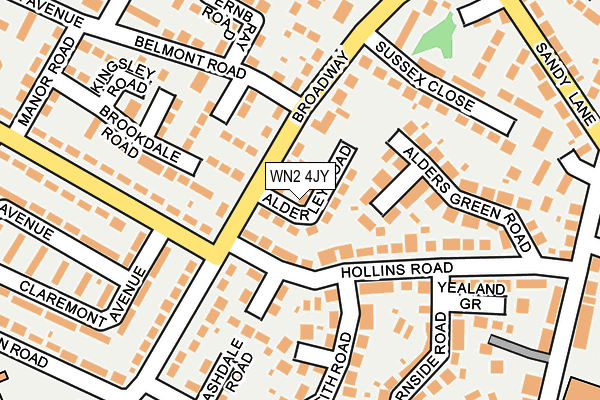 WN2 4JY map - OS OpenMap – Local (Ordnance Survey) WN2 4JY map - OS OpenMap – Local (Ordnance Survey)