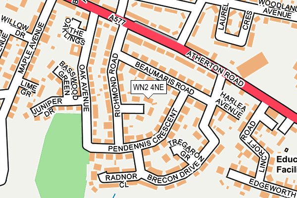 WN2 4NE map - OS OpenMap – Local (Ordnance Survey) WN2 4NE map - OS OpenMap – Local (Ordnance Survey)