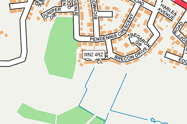 WN2 4RZ map - OS OpenMap – Local (Ordnance Survey) WN2 4RZ map - OS OpenMap – Local (Ordnance Survey)