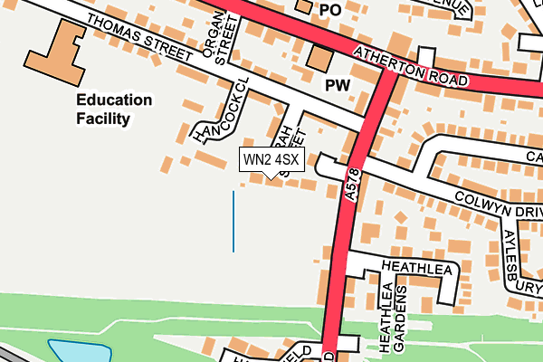 WN2 4SX map - OS OpenMap – Local (Ordnance Survey) WN2 4SX map - OS OpenMap – Local (Ordnance Survey)