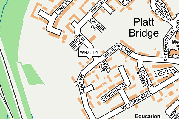 WN2 5DY map - OS OpenMap – Local (Ordnance Survey)