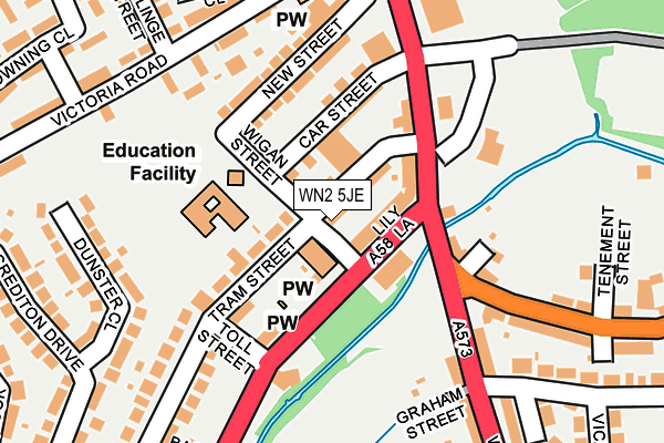 WN2 5JE map - OS OpenMap – Local (Ordnance Survey) WN2 5JE map - OS OpenMap – Local (Ordnance Survey)