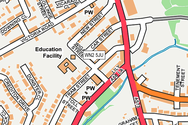 WN2 5JU map - OS OpenMap – Local (Ordnance Survey) WN2 5JU map - OS OpenMap – Local (Ordnance Survey)