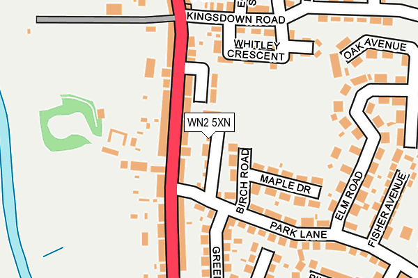 WN2 5XN map - OS OpenMap – Local (Ordnance Survey) WN2 5XN map - OS OpenMap – Local (Ordnance Survey)
