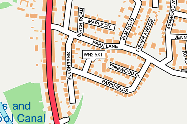 WN2 5XT map - OS OpenMap – Local (Ordnance Survey) WN2 5XT map - OS OpenMap – Local (Ordnance Survey)