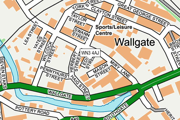 WN3 4AJ map - OS OpenMap – Local (Ordnance Survey) WN3 4AJ map - OS OpenMap – Local (Ordnance Survey)
