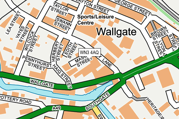 WN3 4AQ map - OS OpenMap – Local (Ordnance Survey) WN3 4AQ map - OS OpenMap – Local (Ordnance Survey)