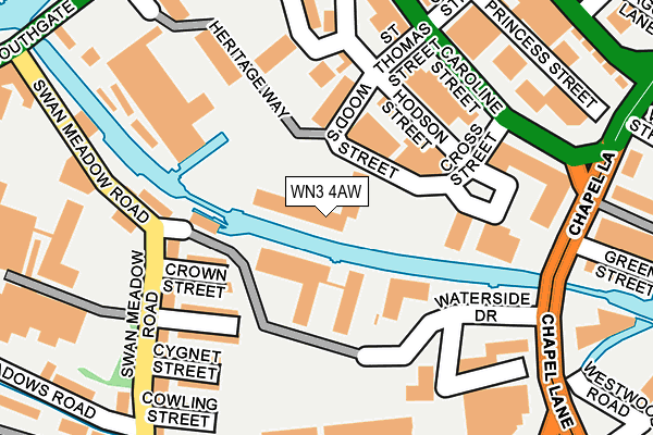 WN3 4AW map - OS OpenMap – Local (Ordnance Survey) WN3 4AW map - OS OpenMap – Local (Ordnance Survey)