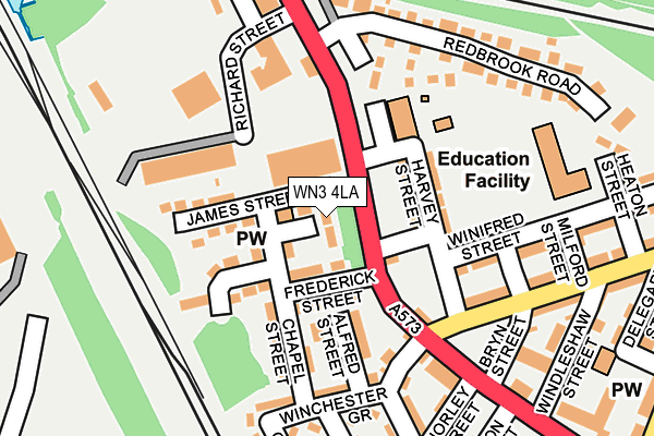 WN3 4LA map - OS OpenMap – Local (Ordnance Survey) WN3 4LA map - OS OpenMap – Local (Ordnance Survey)