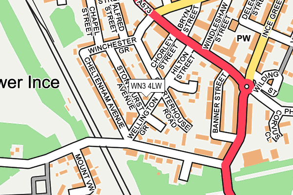 WN3 4LW map - OS OpenMap – Local (Ordnance Survey) WN3 4LW map - OS OpenMap – Local (Ordnance Survey)