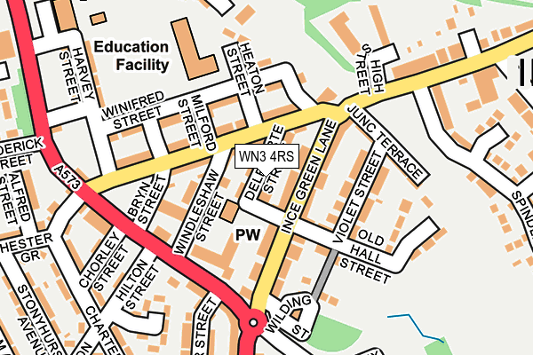 WN3 4RS map - OS OpenMap – Local (Ordnance Survey)