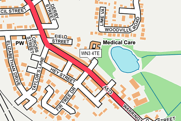 WN3 4TE map - OS OpenMap – Local (Ordnance Survey) WN3 4TE map - OS OpenMap – Local (Ordnance Survey)