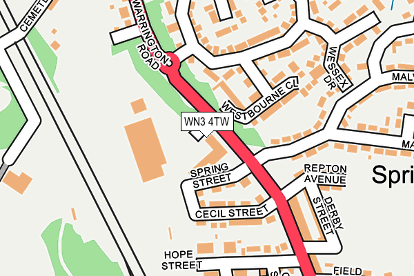 WN3 4TW map - OS OpenMap – Local (Ordnance Survey) WN3 4TW map - OS OpenMap – Local (Ordnance Survey)