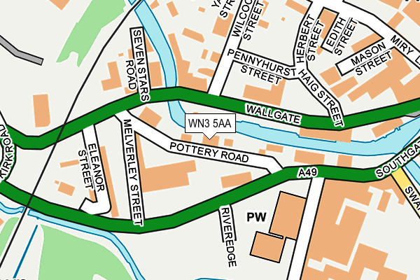 WN3 5AA map - OS OpenMap – Local (Ordnance Survey) WN3 5AA map - OS OpenMap – Local (Ordnance Survey)