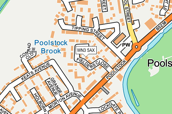 WN3 5AX map - OS OpenMap – Local (Ordnance Survey)