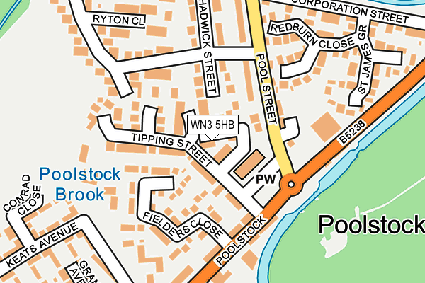 WN3 5HB map - OS OpenMap – Local (Ordnance Survey) WN3 5HB map - OS OpenMap – Local (Ordnance Survey)