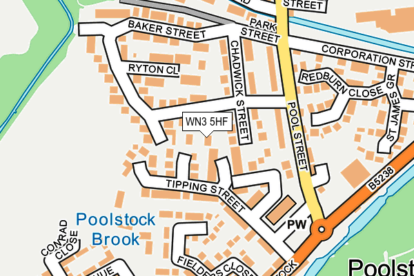 WN3 5HF map - OS OpenMap – Local (Ordnance Survey)