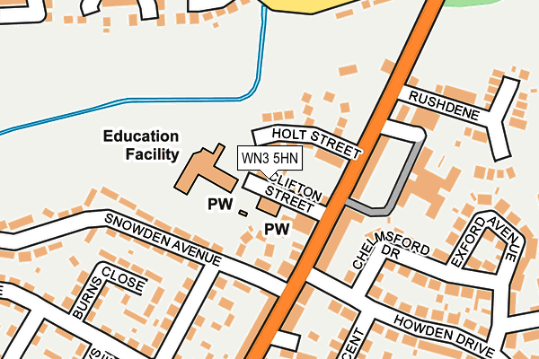 WN3 5HN map - OS OpenMap – Local (Ordnance Survey) WN3 5HN map - OS OpenMap – Local (Ordnance Survey)