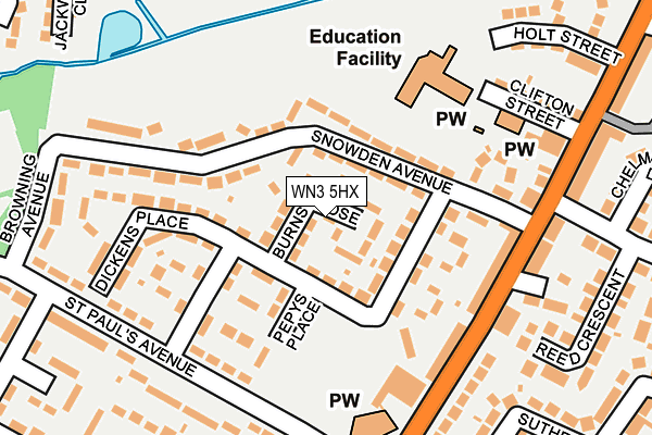 WN3 5HX map - OS OpenMap – Local (Ordnance Survey) WN3 5HX map - OS OpenMap – Local (Ordnance Survey)