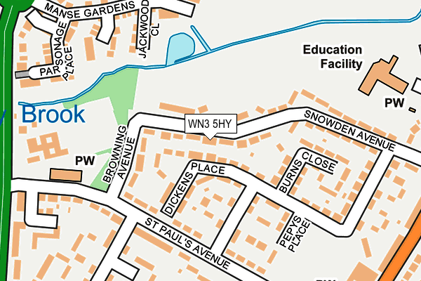 WN3 5HY map - OS OpenMap – Local (Ordnance Survey) WN3 5HY map - OS OpenMap – Local (Ordnance Survey)