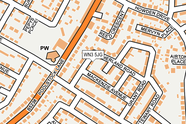 WN3 5JG map - OS OpenMap – Local (Ordnance Survey) WN3 5JG map - OS OpenMap – Local (Ordnance Survey)