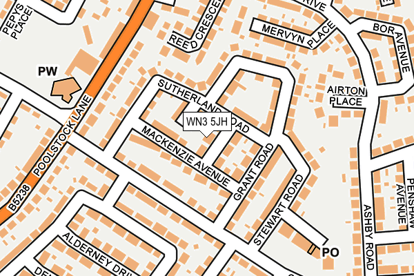 WN3 5JH map - OS OpenMap – Local (Ordnance Survey) WN3 5JH map - OS OpenMap – Local (Ordnance Survey)