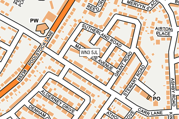 WN3 5JL map - OS OpenMap – Local (Ordnance Survey) WN3 5JL map - OS OpenMap – Local (Ordnance Survey)