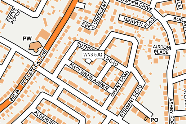 WN3 5JQ map - OS OpenMap – Local (Ordnance Survey) WN3 5JQ map - OS OpenMap – Local (Ordnance Survey)