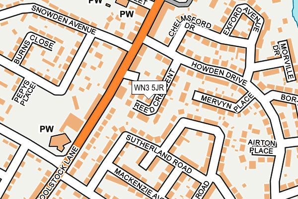 WN3 5JR map - OS OpenMap – Local (Ordnance Survey) WN3 5JR map - OS OpenMap – Local (Ordnance Survey)