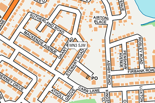 WN3 5JW map - OS OpenMap – Local (Ordnance Survey) WN3 5JW map - OS OpenMap – Local (Ordnance Survey)