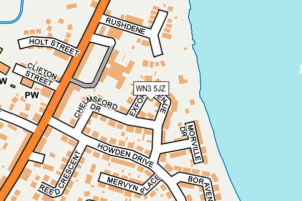 WN3 5JZ map - OS OpenMap – Local (Ordnance Survey) WN3 5JZ map - OS OpenMap – Local (Ordnance Survey)