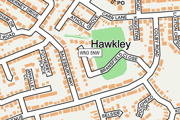 WN3 5NW map - OS OpenMap – Local (Ordnance Survey)