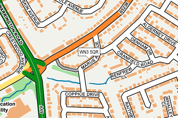 WN3 5QR map - OS OpenMap – Local (Ordnance Survey) WN3 5QR map - OS OpenMap – Local (Ordnance Survey)