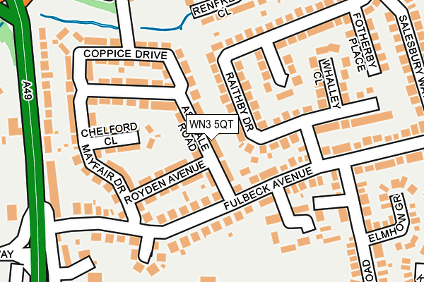 WN3 5QT map - OS OpenMap – Local (Ordnance Survey) WN3 5QT map - OS OpenMap – Local (Ordnance Survey)