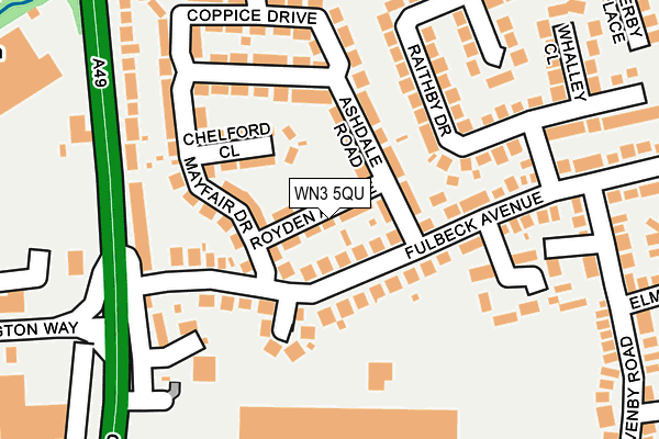 WN3 5QU map - OS OpenMap – Local (Ordnance Survey) WN3 5QU map - OS OpenMap – Local (Ordnance Survey)
