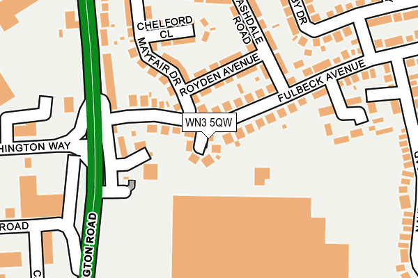 WN3 5QW map - OS OpenMap – Local (Ordnance Survey) WN3 5QW map - OS OpenMap – Local (Ordnance Survey)
