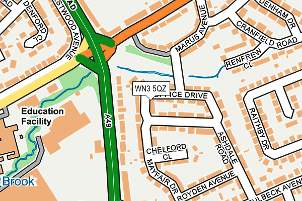 WN3 5QZ map - OS OpenMap – Local (Ordnance Survey) WN3 5QZ map - OS OpenMap – Local (Ordnance Survey)