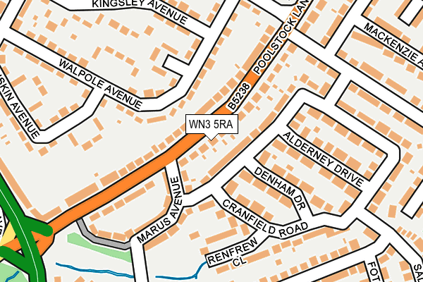 WN3 5RA map - OS OpenMap – Local (Ordnance Survey) WN3 5RA map - OS OpenMap – Local (Ordnance Survey)