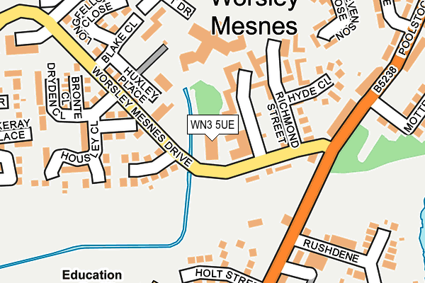 WN3 5UE map - OS OpenMap – Local (Ordnance Survey) WN3 5UE map - OS OpenMap – Local (Ordnance Survey)