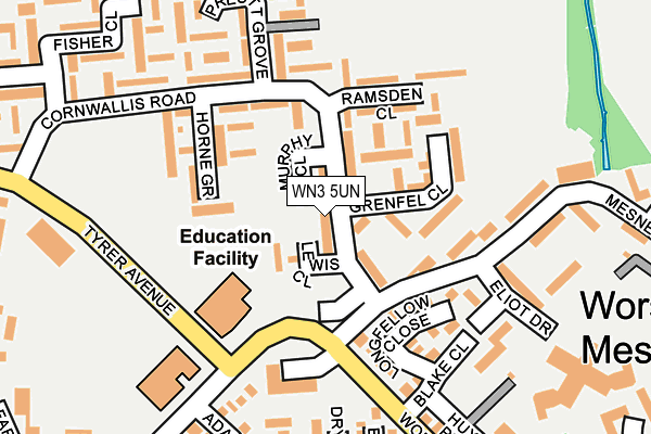 WN3 5UN map - OS OpenMap – Local (Ordnance Survey)