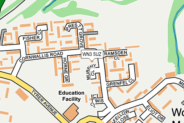 WN3 5UZ map - OS OpenMap – Local (Ordnance Survey) WN3 5UZ map - OS OpenMap – Local (Ordnance Survey)