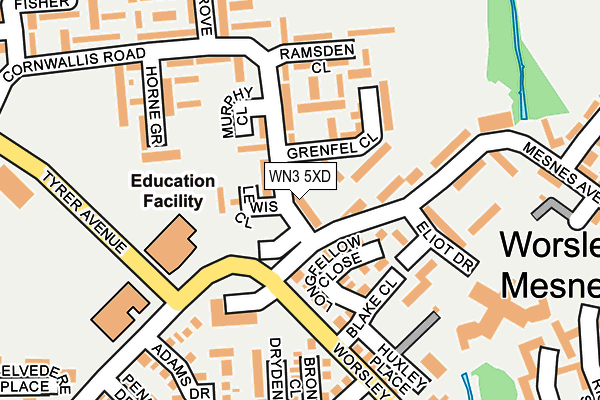 WN3 5XD map - OS OpenMap – Local (Ordnance Survey) WN3 5XD map - OS OpenMap – Local (Ordnance Survey)