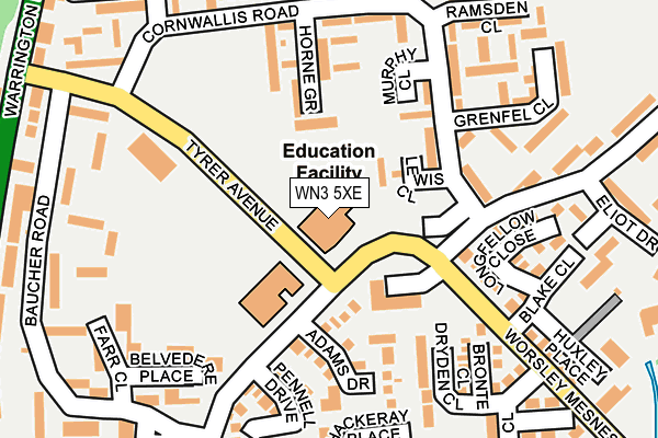 WN3 5XE map - OS OpenMap – Local (Ordnance Survey) WN3 5XE map - OS OpenMap – Local (Ordnance Survey)